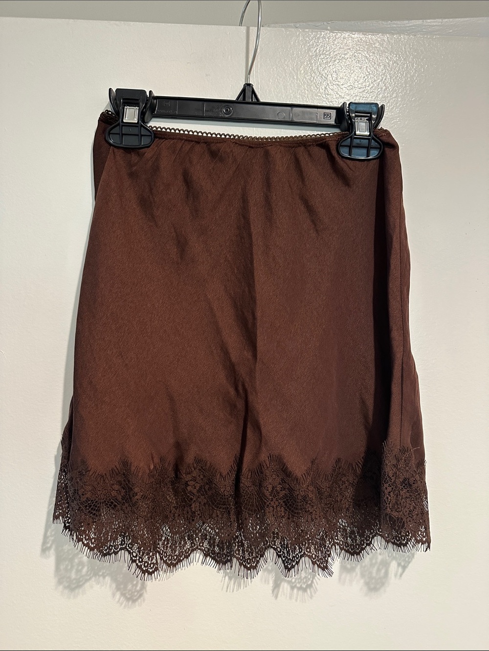 aerie Brown Mini Skirt with Lace Hem